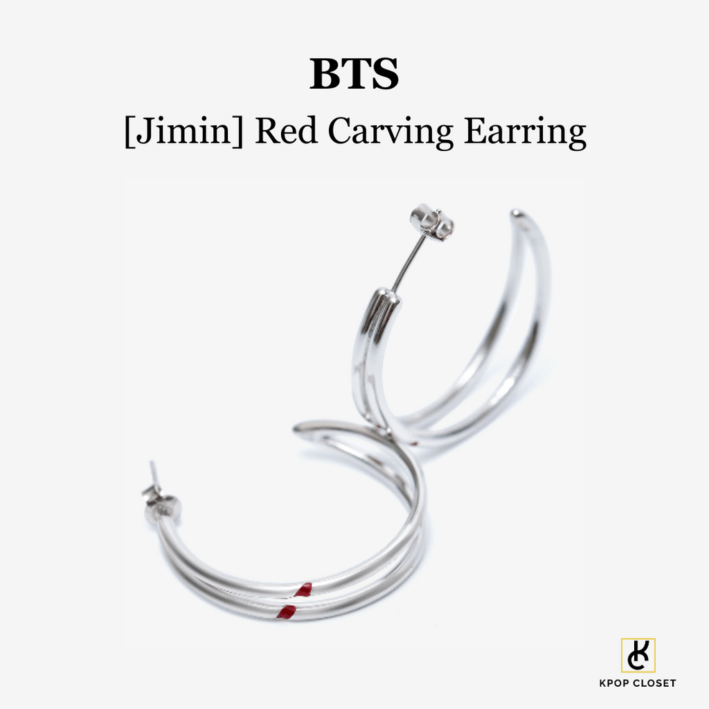 Jimin] Red Carving Earring – kpopcloset