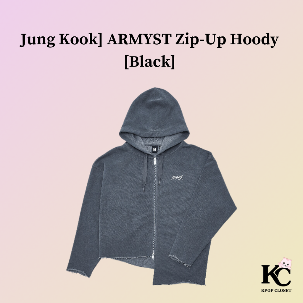 BTS Jung Kook] ARMYST Zip-Up Hoody [Black] – kpopcloset